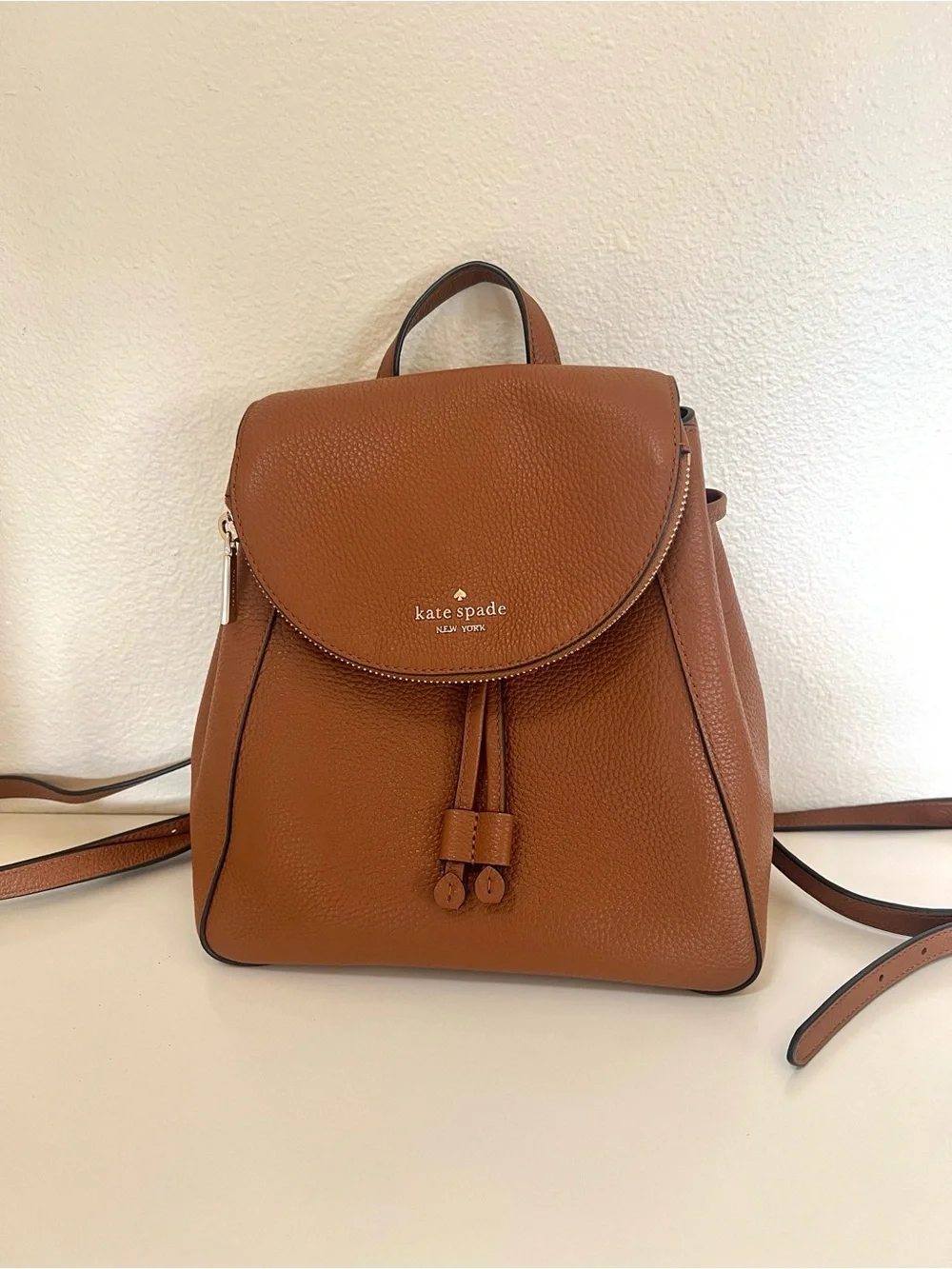 Kate Spade Leila Medium Flap Brown Backpack